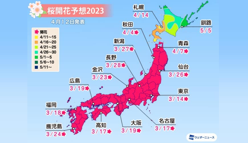 最新日本櫻花季2024開花預測，5大熱門的賞櫻景點全攻略