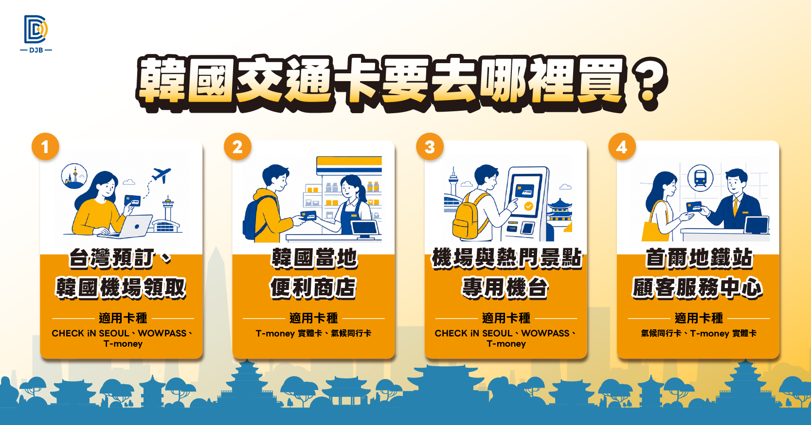 韓國交通卡購買地點與領取方式指南
